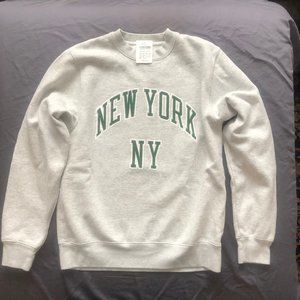New York green lettering gray sweatshirt